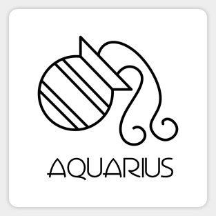 Aquarius Doodle Line Art Magnet